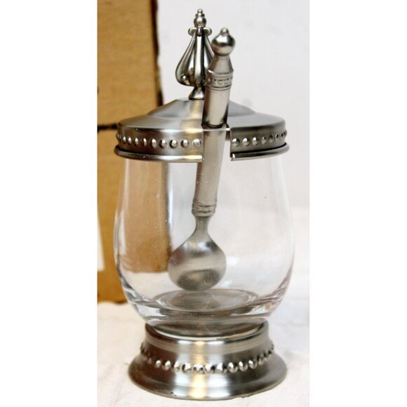 NEW SLAH Southern Living Astoria Lidded Jar Spoon Condiment Serving #41017 Table - Picture 6 of 9